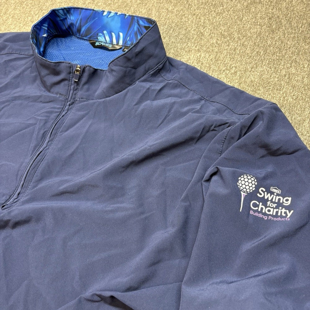 Scales Men's Fishing Golf Performance Jacket Size 3XL Blue Lightweight Mockneck